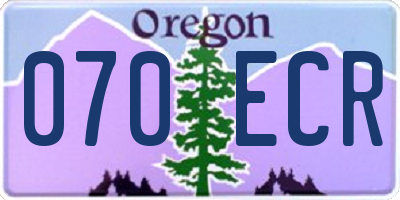 OR license plate 070ECR