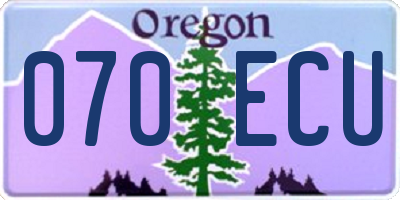 OR license plate 070ECU