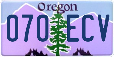 OR license plate 070ECV