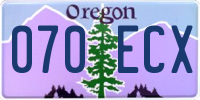 OR license plate 070ECX