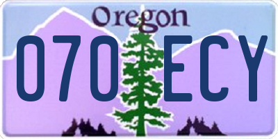 OR license plate 070ECY