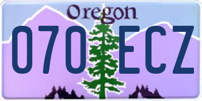 OR license plate 070ECZ