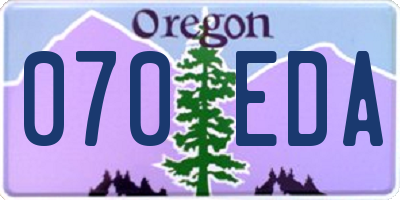 OR license plate 070EDA