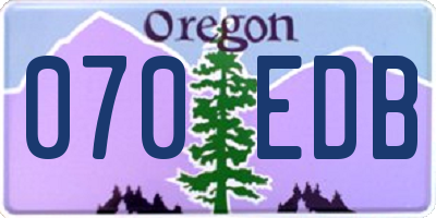 OR license plate 070EDB
