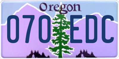 OR license plate 070EDC
