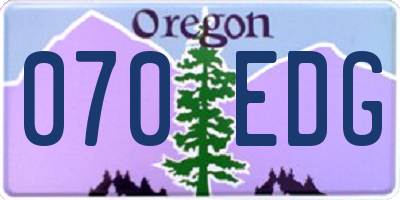 OR license plate 070EDG