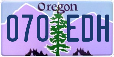 OR license plate 070EDH