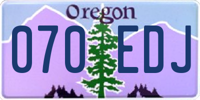 OR license plate 070EDJ