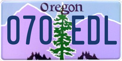 OR license plate 070EDL