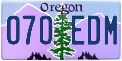 OR license plate 070EDM