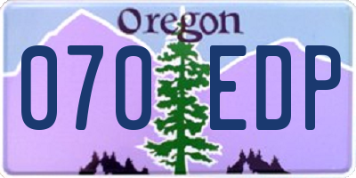 OR license plate 070EDP