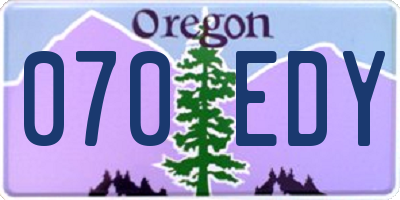OR license plate 070EDY