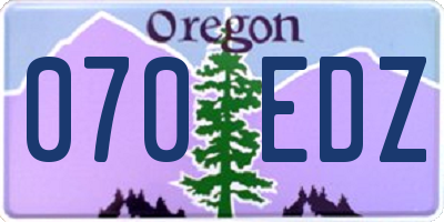 OR license plate 070EDZ