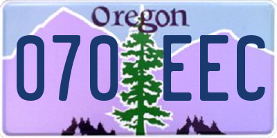 OR license plate 070EEC