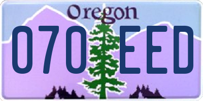 OR license plate 070EED