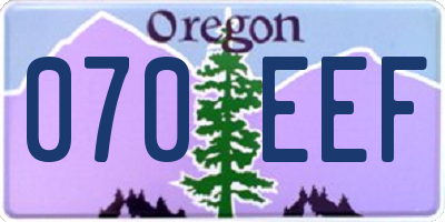 OR license plate 070EEF
