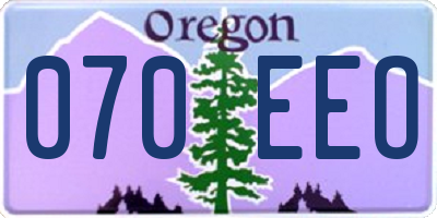 OR license plate 070EEO