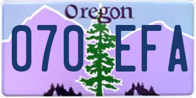 OR license plate 070EFA