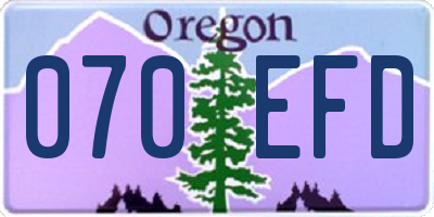 OR license plate 070EFD