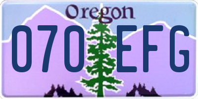 OR license plate 070EFG