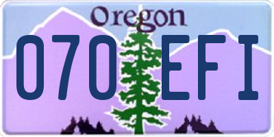 OR license plate 070EFI