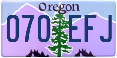 OR license plate 070EFJ