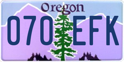 OR license plate 070EFK
