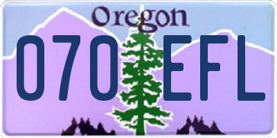 OR license plate 070EFL