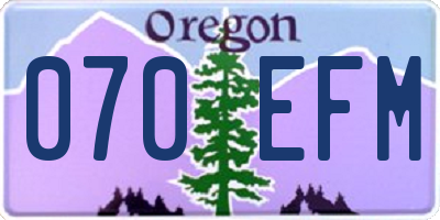 OR license plate 070EFM