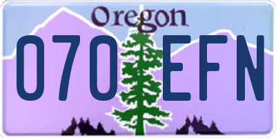 OR license plate 070EFN