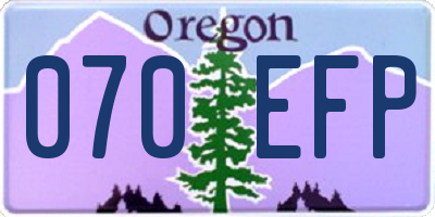 OR license plate 070EFP