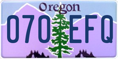 OR license plate 070EFQ