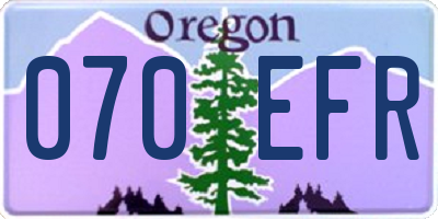 OR license plate 070EFR