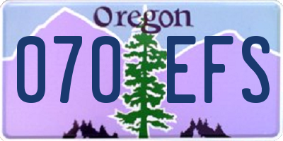 OR license plate 070EFS