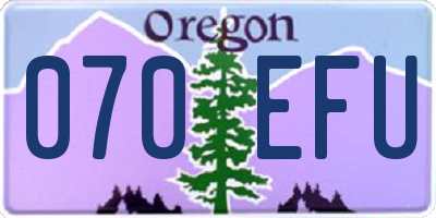OR license plate 070EFU