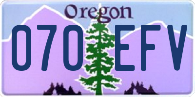 OR license plate 070EFV