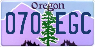OR license plate 070EGC