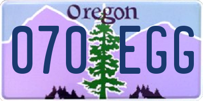 OR license plate 070EGG