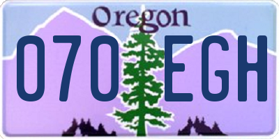 OR license plate 070EGH