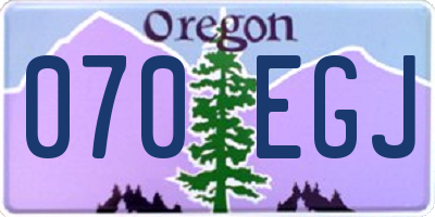 OR license plate 070EGJ