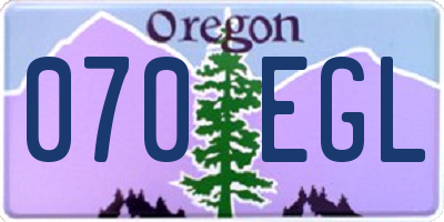 OR license plate 070EGL