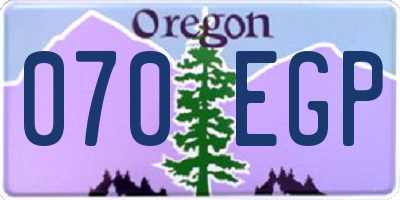 OR license plate 070EGP