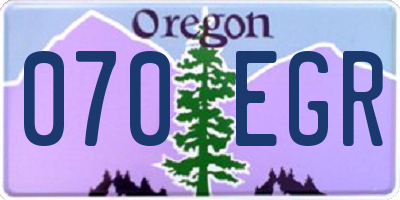OR license plate 070EGR