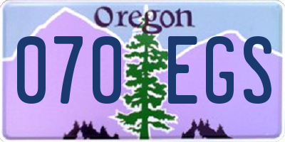 OR license plate 070EGS