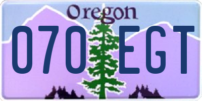 OR license plate 070EGT