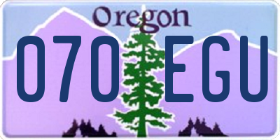 OR license plate 070EGU