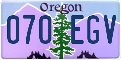 OR license plate 070EGV