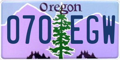 OR license plate 070EGW