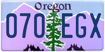 OR license plate 070EGX