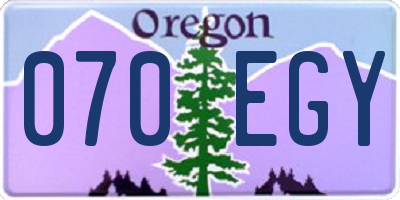 OR license plate 070EGY